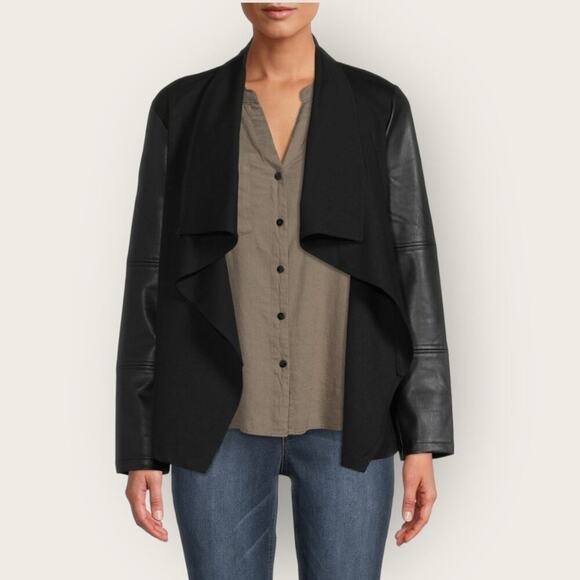 NWT | Rafaella | Vegan Leather Open Jacket | Black | XL - Picture 1 of 12